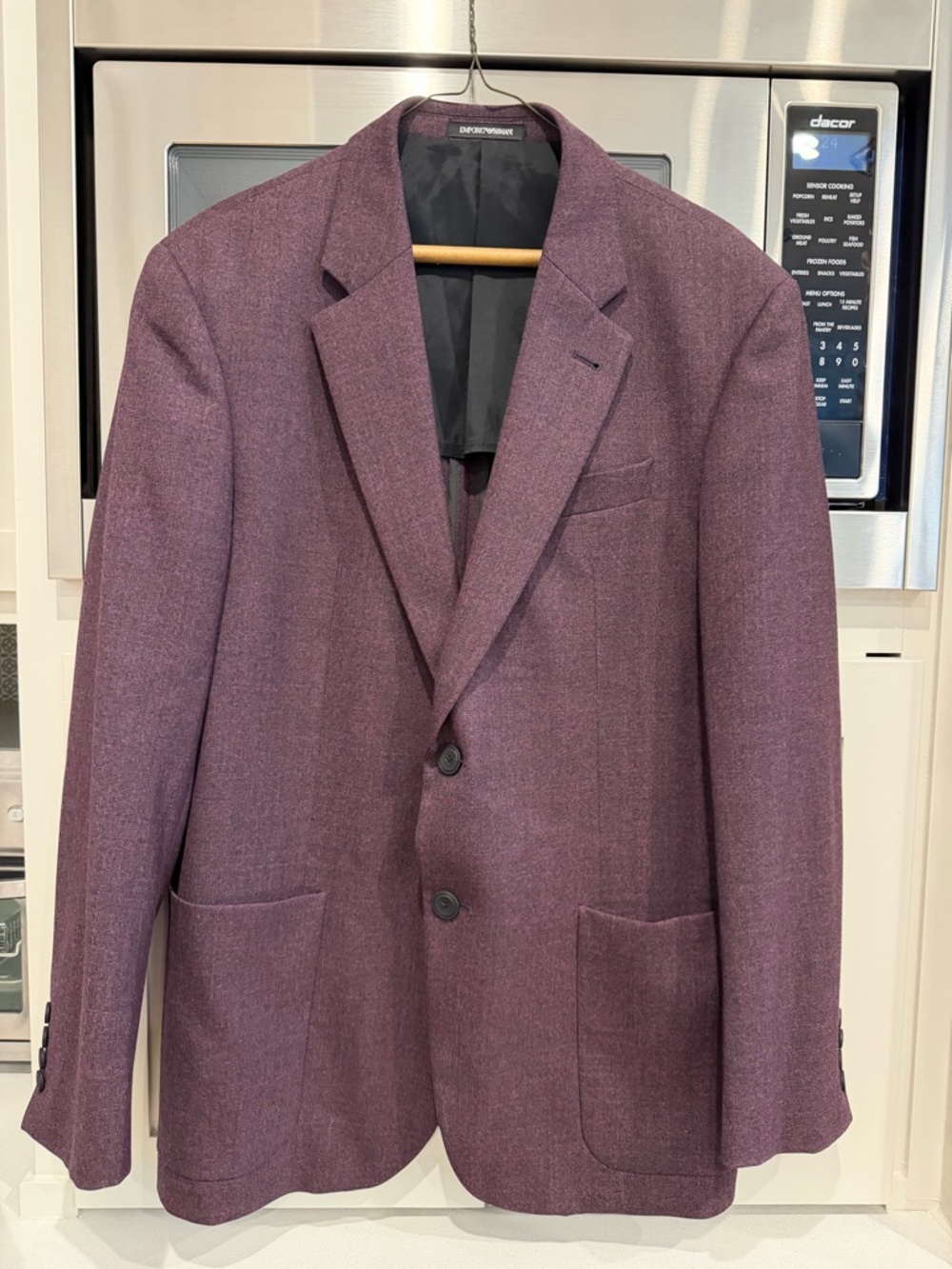 Emporio Armani Plum Two-Button Wool Sport Coat